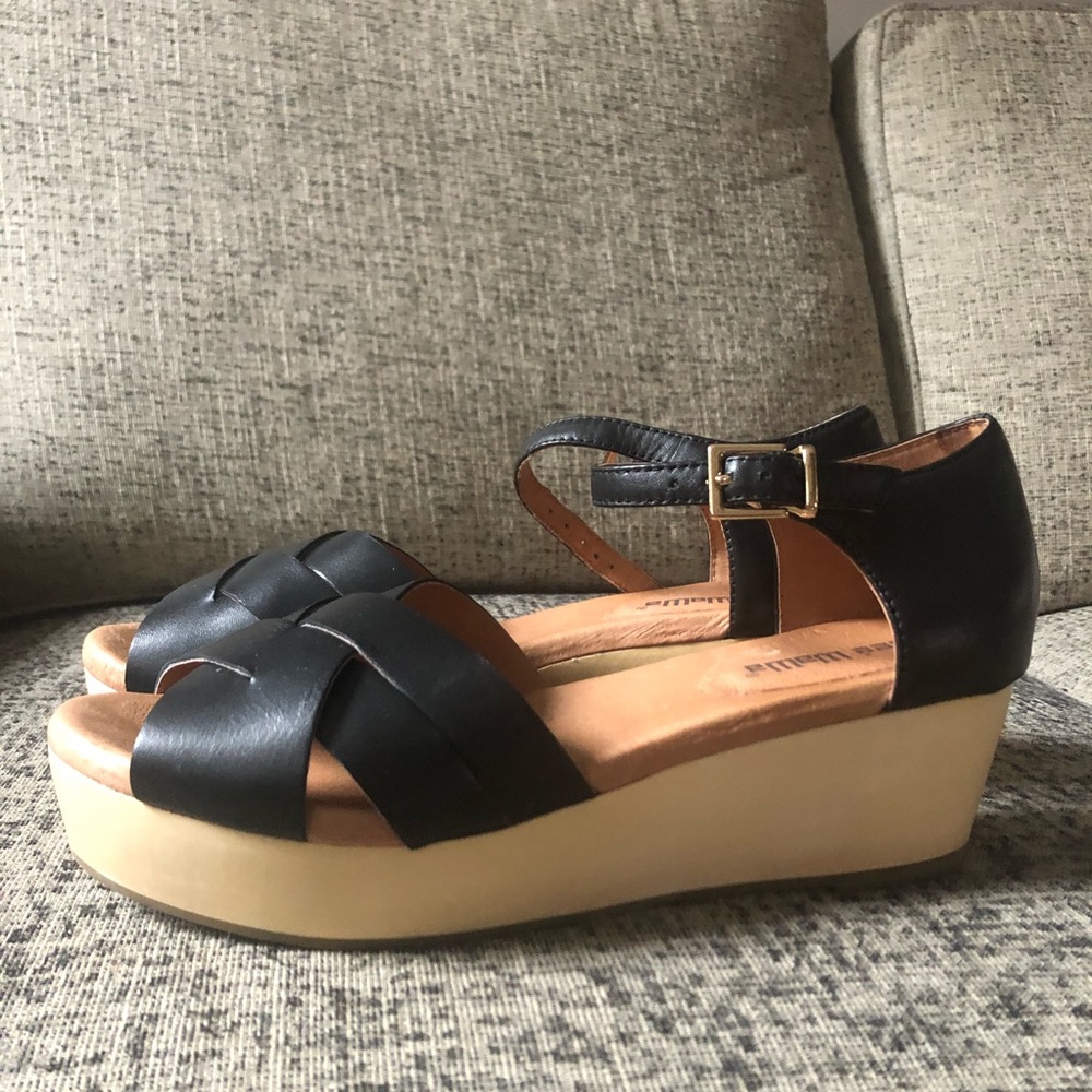 Really cute wood platform sandals